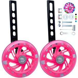 Training Wheels for Bicycle,Flash Mute Wheel Compatible for Bikes of 12-20 Inch 1 Pair