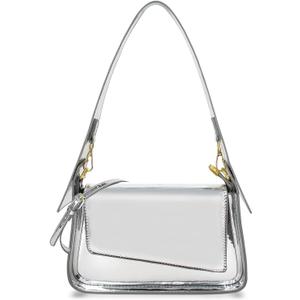 Evening Y2k Silver Hobo Purse Women Sparkly Silver Purse Satchel Metallic Tote Handbag Clutch Shoulder Bag