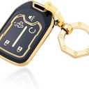 for Suburban Key Fob Cover Car Key Case Shell with Fashion Keychain fit Acadia Terrain Yukon for Suburban Tahoe (Black)