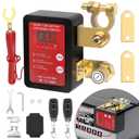 250A 12V Remote Battery Disconnect Switch, Upgrade Smart Voltage Kill Switch with Led Voltage Display for Automotive, Car Battery Kill Switch Anti Theft for Car, Truck, RV(Vertical or Flat Instal)