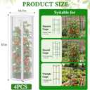 4 Pcs Garden Mesh Plant Cover for Round Tomato Cage, 57" x 15.7" Insect Bird Netting Protection Net Covers with Zipper & Drawstring, Garden Tomato Trellis Netting for Climbing Plants