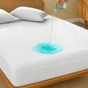 Full Size Waterproof Mattress Protector - Noiseless, Breathable, Machine Washable Fitted Mattress Cover with Deep Pocket up to 15