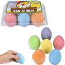 Chochkees Easter Sidewalk Chalk Eggs for Kids, Basket Stuffers Gifts Fillers, Perfect For Easter Egg Hunt, Party Favors, 6-Pack