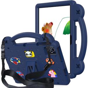 for Revvl Tab 2 Case (2025), EVA Shockproof Tablet Cover with Stand Handle Shoulder Strap,for Tmobile Revvl Tab 2 Tablet Case 10.1'' -Navy
