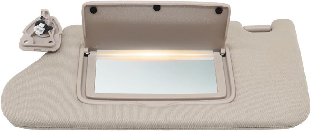 Gray Sun Visor Driver Side W/Light Compatible with Maxima 2016-2022 96401-9DE0A 964019DE0A Left Side