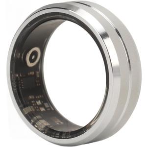 ASHATA Smart Ring Health, Health Ring to Monitor Fitness Sleep Heart Rate, Step Counting, Remotely Take Photo, IP68 Smart Health Ring for Men Women, Silver (12)