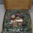 24 Inch Prelit Christmas Wreath, Artificial Christmas Wreath for Front Door , Pine Cones, Pine Needles, and Red Berries, Reef for Door Window Mantel Indoor/Outdoor Home Decoration