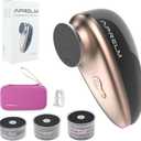 AprElm Rechargeable Electric Foot Callus Remover with 3-Sizes 120Pcs Sandpapers, Professional 1000RPM Electric Foot File with Organizer, Pedicure Tools Gifts for Women Men (E5 Black-Gold)