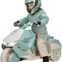 TLSUNNY Kids Electric Motorcycle, Ride on Toys w/Training Power Wheels, Headlights & Music, Realistic Engine Sounds, Forward/Reverse, Non-Slip Tires, Toddler Motorbike for Boys Girls (Green)