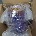 HKSZEH 24 Pcs Purple Plastic Ribbed Coupe Glasses Detachable 7oz Flower Cocktail Glasses Modern Wavy Plastic Cocktail Coupes Disposable Martini Glasses Mimosa Glassware champagne goblets (24, Purple)