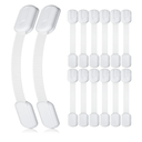 4our Kiddies 14 Pack Baby Proof Cabinet Latches, Childproof Drawer Latches with 12 Extra 3M Adhesives, Adjustable No Drilling Child Safety Cabinet Locks Straps Baby Drawer Locks for Kids Baby Safety