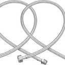 uxcell 32 Inch Long Faucet Supply Line Connector, 2pcs G3/8 Male Compression Thread x G1/2 Female Straight Thread 304 Stainless Steel Water Supply Hose