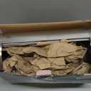 Oggi Stainless Steel Roll Top Bread Box for Kitchen Countertop with Frosted Plexilass Lid - Fits Multiple Loaves of Bread and Other Freshly Baked Goods Including Cookies, Bagels, Muffins (15-Inch by 7-1/4-Inch by 1-Inch)