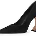 YDN Women Pointed Toe Slip on Pumps Special Kitten High Heel Shoe for Party Prom Dress Lady Size 4-16 US (10, Black Suede)