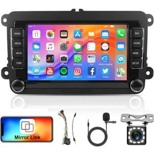 Radio for VW Passat Jetta Tiguan Golf MK5 MK6 T5 EOS Polo Android Car Stereo with GPS Navigation, Rimoody 7 Inch Touch Screen Mirror Link Bluetooth FM EQ SWC Backup Camera