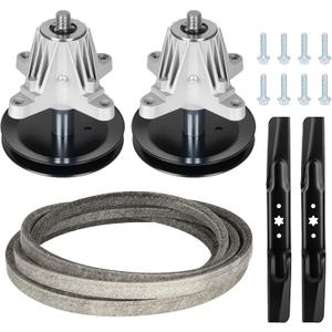 42 Inch Deck Rebuild Kit 918-06991 Spindle Fit for Craftsman T1000 T1200 T1400 LT4200 Troy-Bilt Bronco Pony 42 TB42, Includes 2 Spindles 618-06991, 2 Blades 742-04312, 96 Belt 754-04060