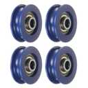 uxcell 4pcs U Type Groove Pulley Nylon Guide Rolling Bearing 5x25.5x8.5mm U Groove Roller Wheel for Door Window, Blue