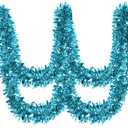 Ceenna 150 Feet Christmas Tinsel Garland Metallic Twist Garland Shiny Hanging String Ornaments for Christmas Tree Party Supplies Indoor and Outdoor Decoration(Blue)