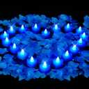 Amagic 2000 Pieces Blue Artificial Rose Petals with 24 Blue Heart LED Tea Lights, Rose Petals and Candles Set for Proposal, Anniversary, Romantic Night, Wedding Decor (24 Pcs Blue Candles + 2000 Pcs Blue Petals)