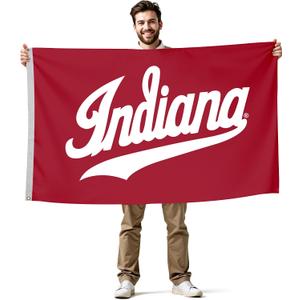 Indiana Hoosiers College Sports Printed Flag - NCAA Licensed - Nylon - School Banner (White, Red) (3' x 5')