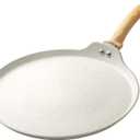 Innerwell 11 inch Nonstick Crepe Pan, Granite Coating Flat Skillet Dosa Tawa Tortilla Pan, White Large Pancake Griddle Comal Pan, Compatible with All Stovetops, PFOA Free