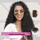 QGZ Curly Ponytail Extension Drawstring Ponytail for Black Women 22 Inch Synthetic Long Curly Wavy Clip in Pony Tails Hair Extensions for Daily Use(Black Brown)