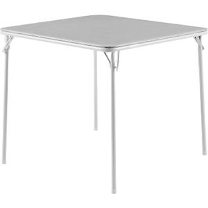 VECELO 34'' Folding Table with PU Padded Tabletop, Portable Multifunctional for Indoor/Outdoor, Home, Parties, Picnics, and Games, 1 Piece, Grey