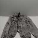 Cantonwalker Women's Oversize Vintage Washed Boyfriend Denim Jacket Long Sleeve Classic Loose Jean Trucker Jacket, Grey, Small
