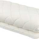FULI Japanese Futon, Full XL Size, White - Foldable Shikibuton Floor Bed - Medium Firm Quilted Cotton Sleeping Pad, Portable Roll-Up Japanese Floor Bed for Guests & Small Spaces