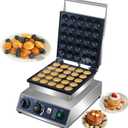 Mini Dutch Pancake Maker,25pcs Mini Pancake Maker Machine,1800W Commercial Electric Poffertjes Grill,Stainless Steel,Temp & Time Control,for Home Kitchen Restaurant,Snack,Desserts.