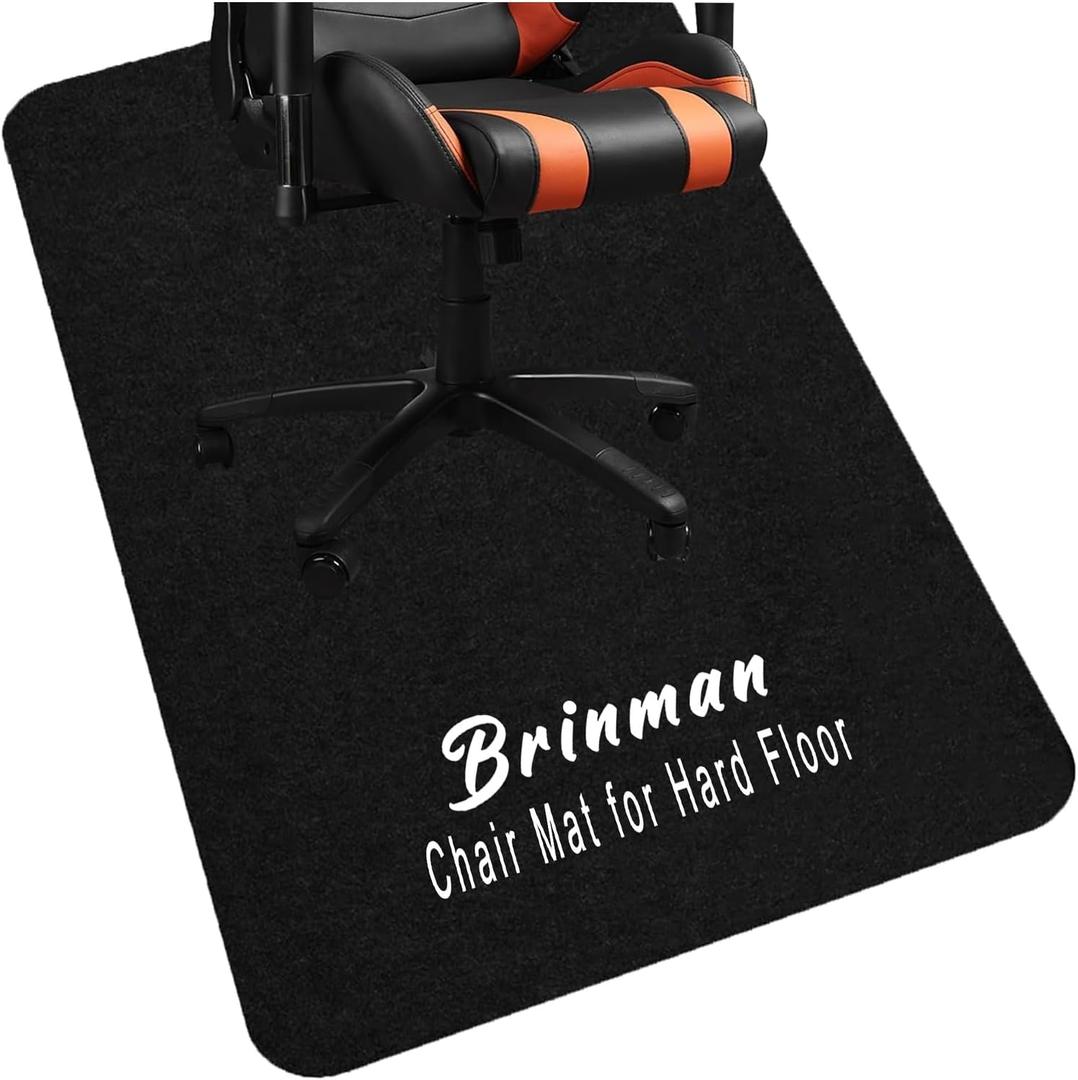 Upgraded Chair Mat for Hardwood & Tile Floor,36"x48" Desk Chair Mat,Anti-Slip Office Chair Mat, Computer Gaming Floor Mat for Rolling Chair, Under Desk Rug Floor Protector,Easy to Clean,Black