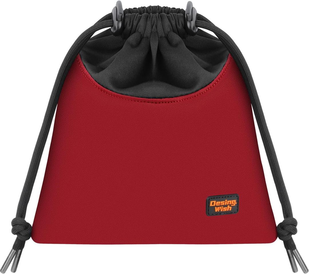 Portable Headset Carrying Pouch, Lightweight Headphone Storage Bag Headphone Case Bag Soft Travel Pouch for Over-Ear Headphones/Gaming Headsets/Neckband Earbuds (Large Red)