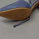 Allegra K Women's Ankle Tie Chunky Heel Pointed Toe Dress Haze Blue Pumps 7.5 M US