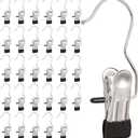 30 Pack Heavy Hanger Clips for Closet, Laundry Hooks Hanging Clips with, Clothespin for Clothes Pants,Clothes Pins Multi-Purpose Clip Big Hangers & Pants Clip Hangers for Hats Socks Towels Travel