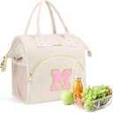 Initial Lunch Bag for Adult Women (Beige)