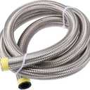 X AUTOHAUX 5ft 12AN Fuel Hose AN12 Universal Car Braided Stainless Steel CPE Oil Fuel Gas Line Hose Silver Tone