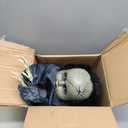 Haunted Hill Farm Scary Haunted Crawling Baby Doll, Halloween Animatronic with Touch Activated Lights and Sound, Battery Operated Indoor or Covered Outdoor Halloween Decorations, Creepy Halloween Prop