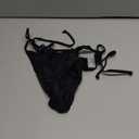 Rajputana Women's Tie Side Solid Bikini Bottom String Sexy Brazilian Bathing Suits Bottoms Black M