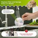 2 x 10 Set Cat Water Fountain Filters for 2L/67oz Round Stainless Steel Pet Water Fountain, ZEKIRY Pet Water Fountain Filters, Triple Filtration Replacement Filters(10 Filter, 10 Sponge, 10 8D Sponge)