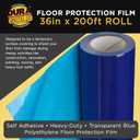 Dura-Gold Floor Protection Film, 36-inch x 200-foot Roll, Clear Plastic Floor Protector, Self-Adhesive Plastic Floor Protection from Foot Traffic, Paint Spills, Dust, Construction, Moving