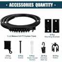 Curved Ceiling Curtain Track Bendable Mount for Curtain Rail Bunk Bed Bay Window Room Divider Flexible Straight (Black,2 m/ 6.6 ft)