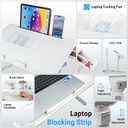 iXTRA Laptop Lap Desk with Cooling Fan - Adjustable with Light, USB, Storage Drawer - Folding Bed Desk,22.04"*12.59",White