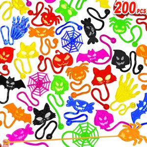 200PCS Halloween Sticky Hands Party Favors Treats Bags Toys for Kids,Bulk Halloween Toys for Goodie Bag Stuffers Basket stuffers Candy Bags Fillers Classroom Exchange Prizes