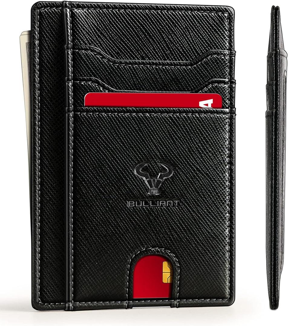 Slim Wallet,Skinny Minimal Thin Front Pocket Wallet Card Holder For Men 7Cards 3.15"x4.5",Gift-Boxed (Black4901)