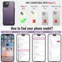 Compatible with iPhone 15 Wallet Case with Card Holder RFID Blocking for Women Men, Double Magnetic Clasp Kickstand Shockproof Phone Case Fit for iPhone 15, Purple