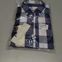 Men's Button Down Shirts Plaid Long Sleeve Dress Shirts Regular-Fit Casual Shirt (L)