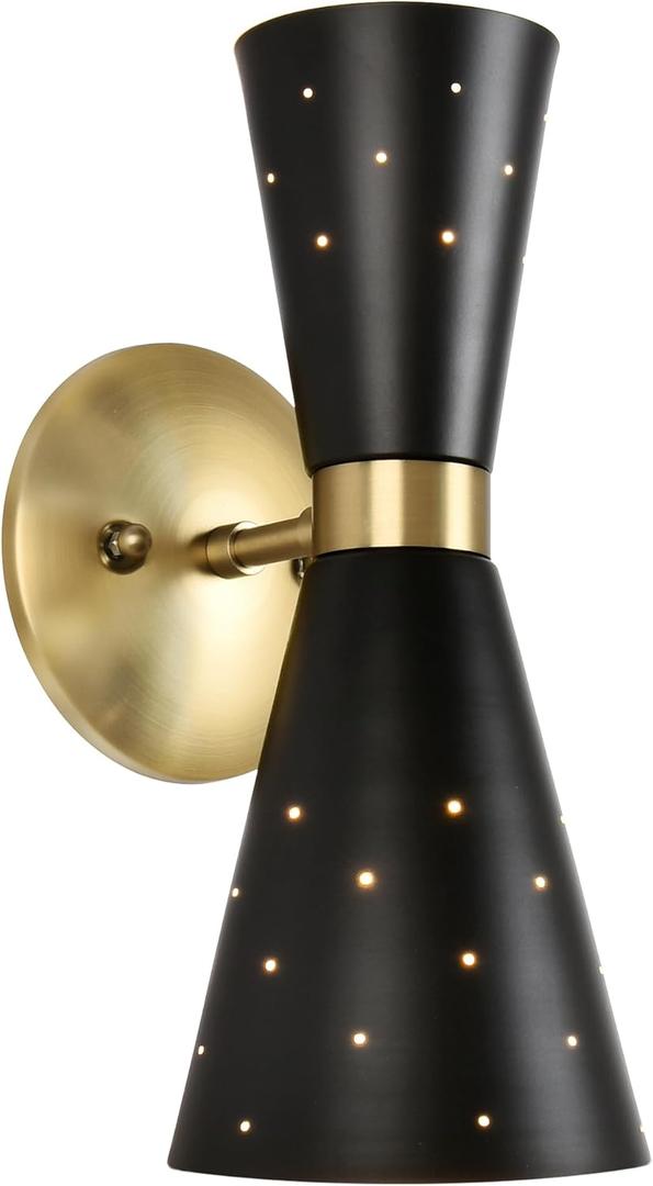 Black Wall Sconce Mid Century Modern Sconce Wall Lamps for Bedroom Industrial Metal Bathroom Vanity Light Bedside Sconce Light E12 Base Hallway Wall Light Fixtures for Living Room Mirror Cabinet