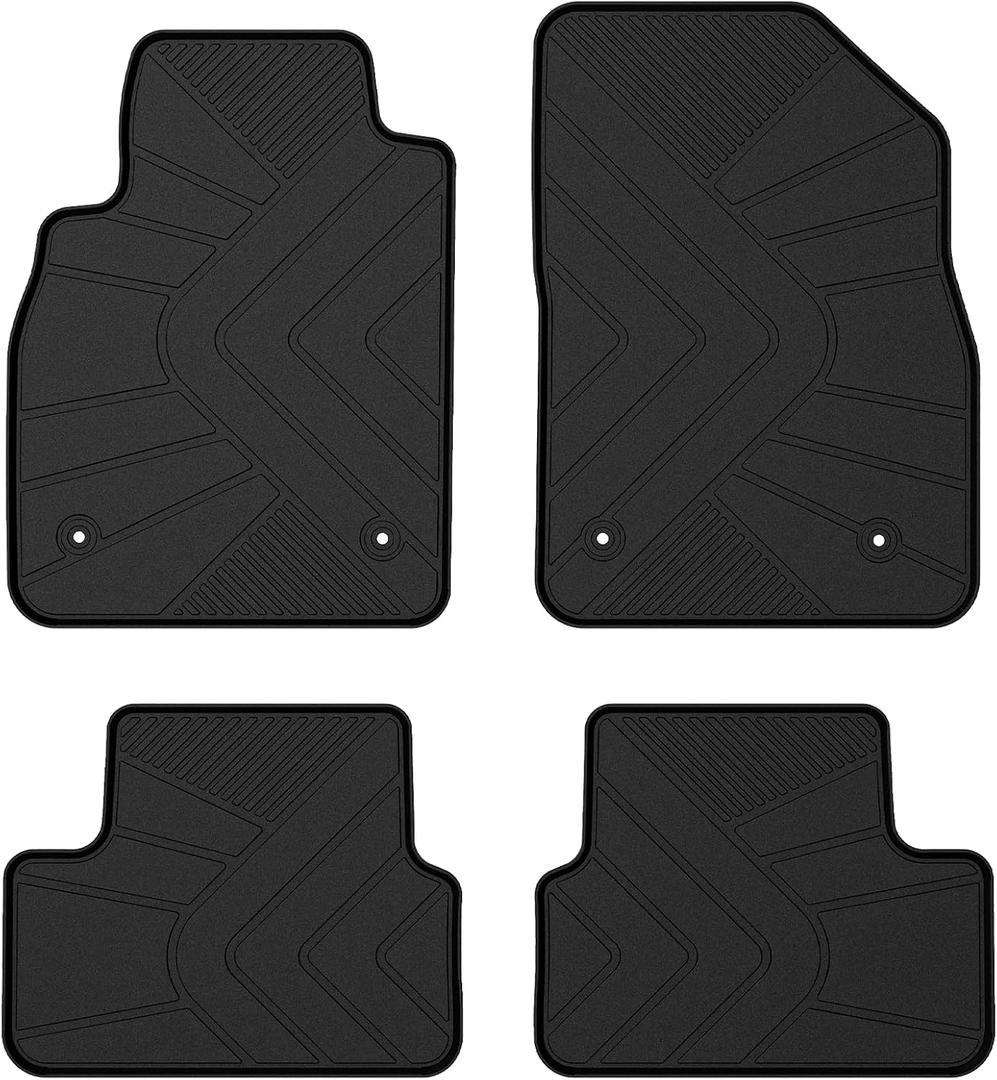 Floor Mats Compatible with 2011-2015 Chevrolet Cruze, 2016 Cruze Limited, Black Custom Fit All Weather Chevrolet Cruze Car Mats, Latex Heavy Duty Floor Liners Black 4-pc Set, 2012 2013 2014