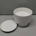 8 Inch Plant Pot,Ceramic Planter with Drainage and Saucer,Ceramic Pots for Plants,Indoor Plant pots,Ceramic Flower pots(Pure White, Plants NOT Included)