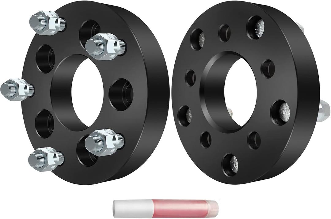 SCITOO 2Pcs 5x4.5 to 5x5.5 Wheel Adapters 1.25 inch Thread Pitch 1/2 Hub Bore 73mm 5 Lug Wheel Spacers Fit for Mustang Edge Explorer Crown Victoria Ranger Bronco Liberty Wrangler Cherokee